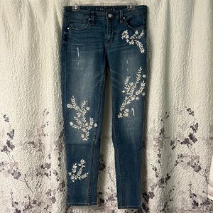 White House Black Market Embroidered Jeans